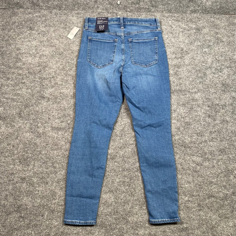 Gap Factory High Rise Universal Legging Jeans Distressed Button Fly 10/30 Short